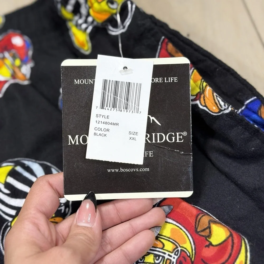 Mountain Ridge Men's Duck‎ Football Print Lounge Pants XXL Black Cotton NWT PJs